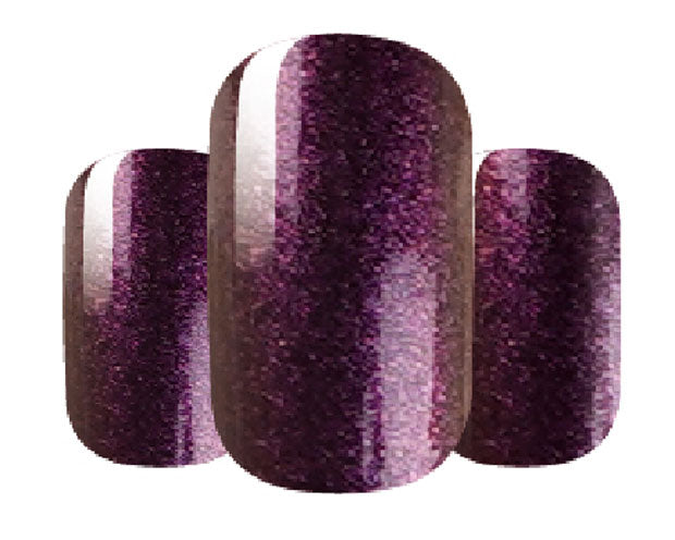 Up close image of dark purple nail wraps