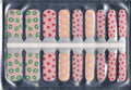 Kids nail wraps with colorful fruit patterns in a clear package