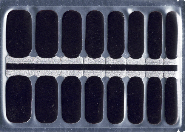 A set of 16 dark brown nail wraps.