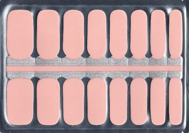 Pack of 16 pink nail strips in an unopened package.