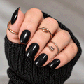 black glitter nail polish wraps on squae nails