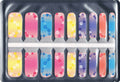 Set of colorful kids nail art stickers with floral designs.