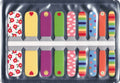Set of colorful kids nail wraps with various patterns in a clear plastic package.