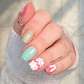 Hand with colorful easter nail art  nail wraps