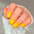 Yellow and orange colour changing nail wraps with glossy jelly finish