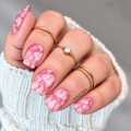 heaps of hearts nail wraps on short nails