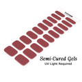 Mulled Rosé semi-cured gel nail strips sheet with 20 terracotta rose gel wraps, UV light required