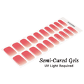 Peach Sorbet pink ombre semi-cured gel nail wraps with glossy gradient finish on white background