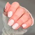 Porcelain Blush light pink nail wraps manicure on short square nails by Hanny and Chuck