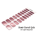 Rose Gold Rush Semi-Cured Gel Nail Wrap Sheet in Metallic Rose Gold, UV Light Required