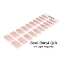blush pink semi-cured gel nail wraps with glitter fade on sheet