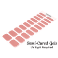 Rosewater Blush pink semi-cured gel nail wraps with glossy finish and UV light required
