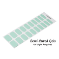 sea mist semi-cured gel nail wraps glossy mint blue nail strips with UV light required text