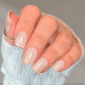 Silken Spell nude Halloween nail wraps with delicate gold spiderweb design
