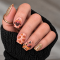 thanksgiving nail art on short square nails