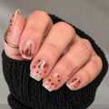 thanksgiving nail wrap overlay on short nails