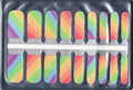 Unicorn Slide rainbow glitter nail wraps for kids — sheet of 18 diagonal rainbow stripe nail stickers