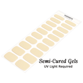 Soft yellow semi-cured gel nail wraps in Vanilla Silk with a creamy solid finish